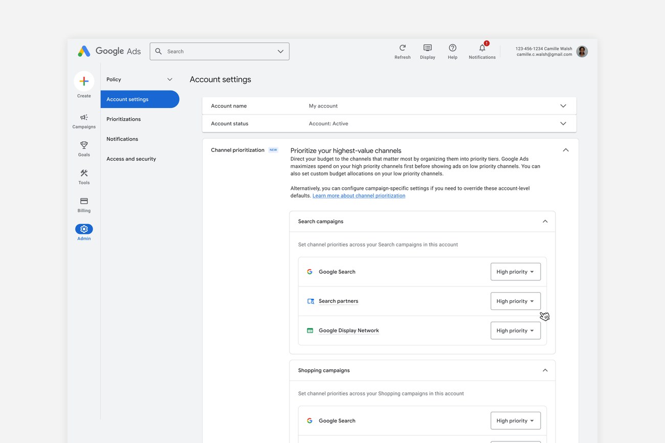 Priorização de canais no Google Ads: controle de verba (imagem 1)